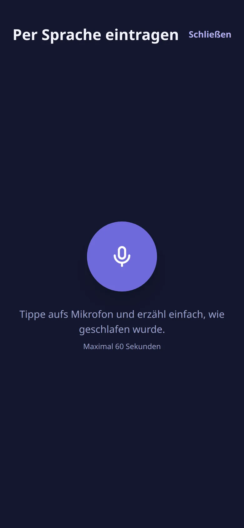 Spracheingabe-Bildschirm